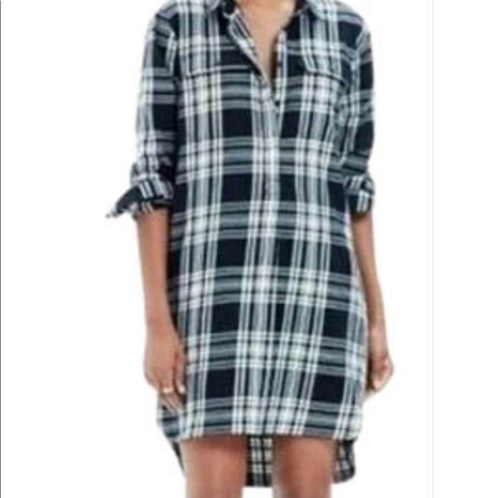 NEW WITH TAGS: Madewell Black & White Plaid Shirtdress.